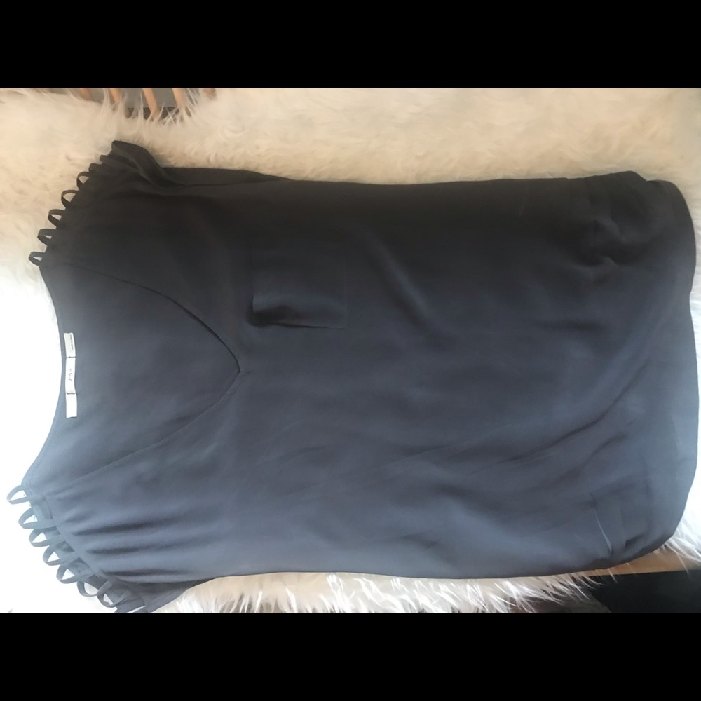 Gray 100% silk blouse